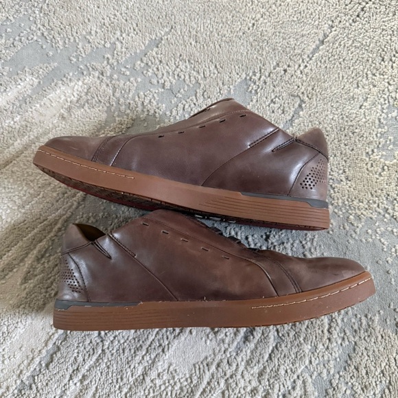 Kizik KZK brown leather sneakers no tie Hands Free Slip On Casual Shoes 11 wide main image 4